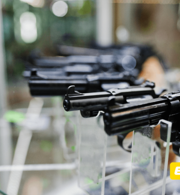 Guns on display at a store