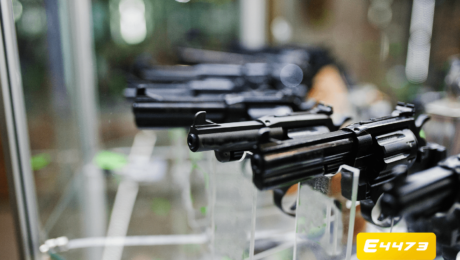 Guns on display at a store